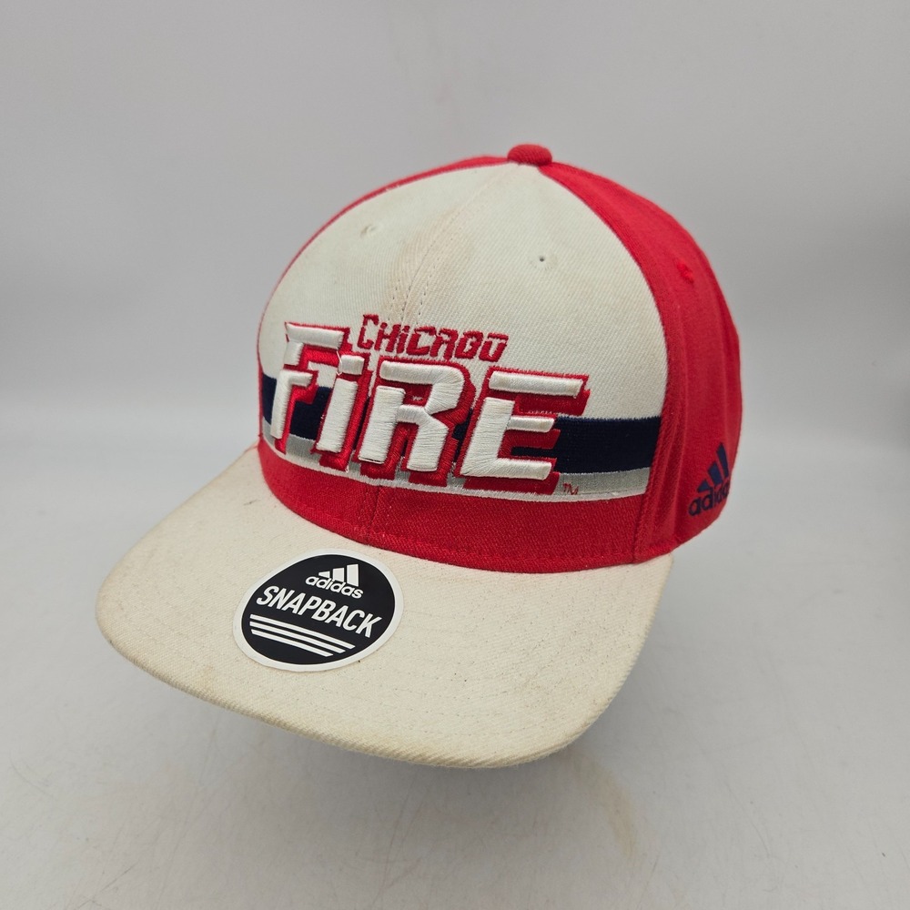 ADIDAS Chicago Fire Snapback Hat Baseball Cap MLS Soccer Club Red White OSFA